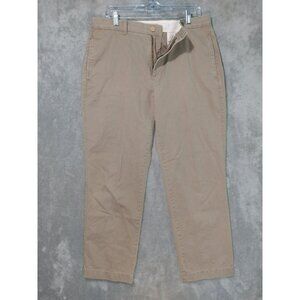 J Crew Pants Men 34x30 Beige Khaki Broken In Bleecker Classic Fit Flat Front